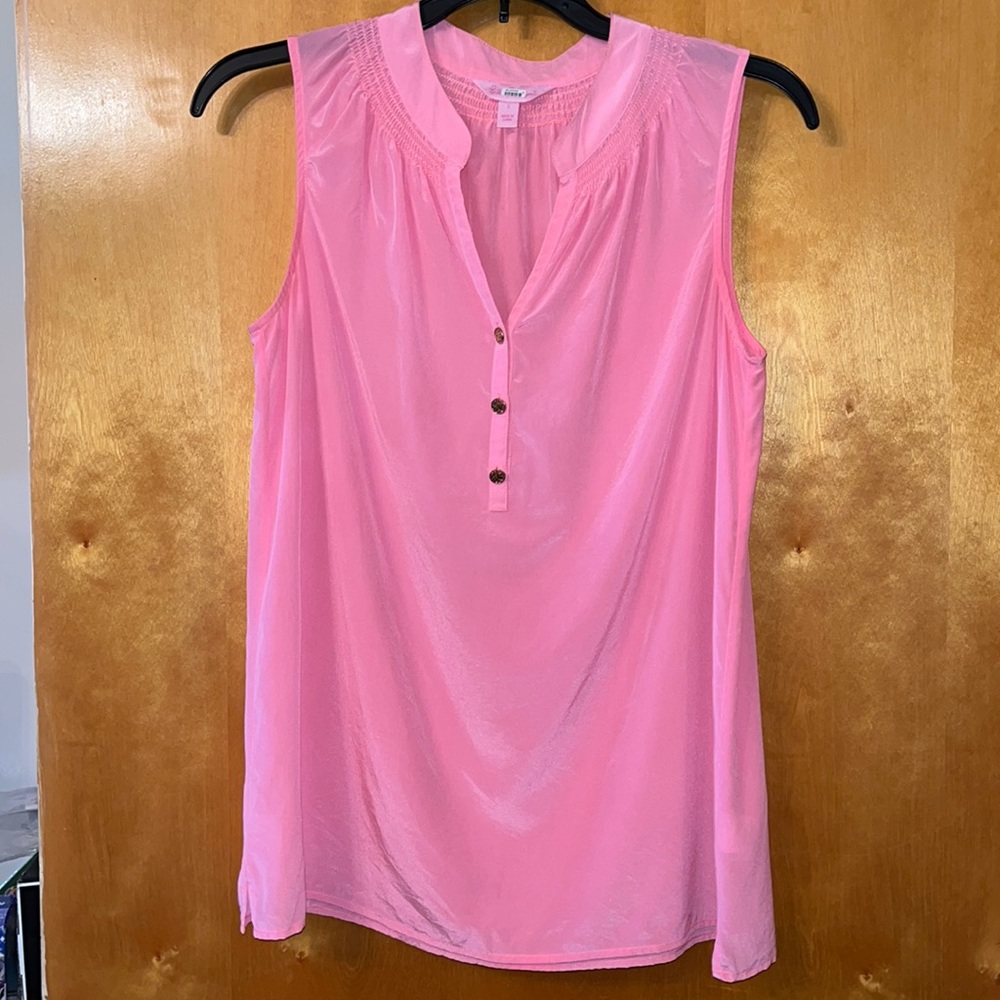 Lilly Pulitzer Bailey Top-100% silk- size small